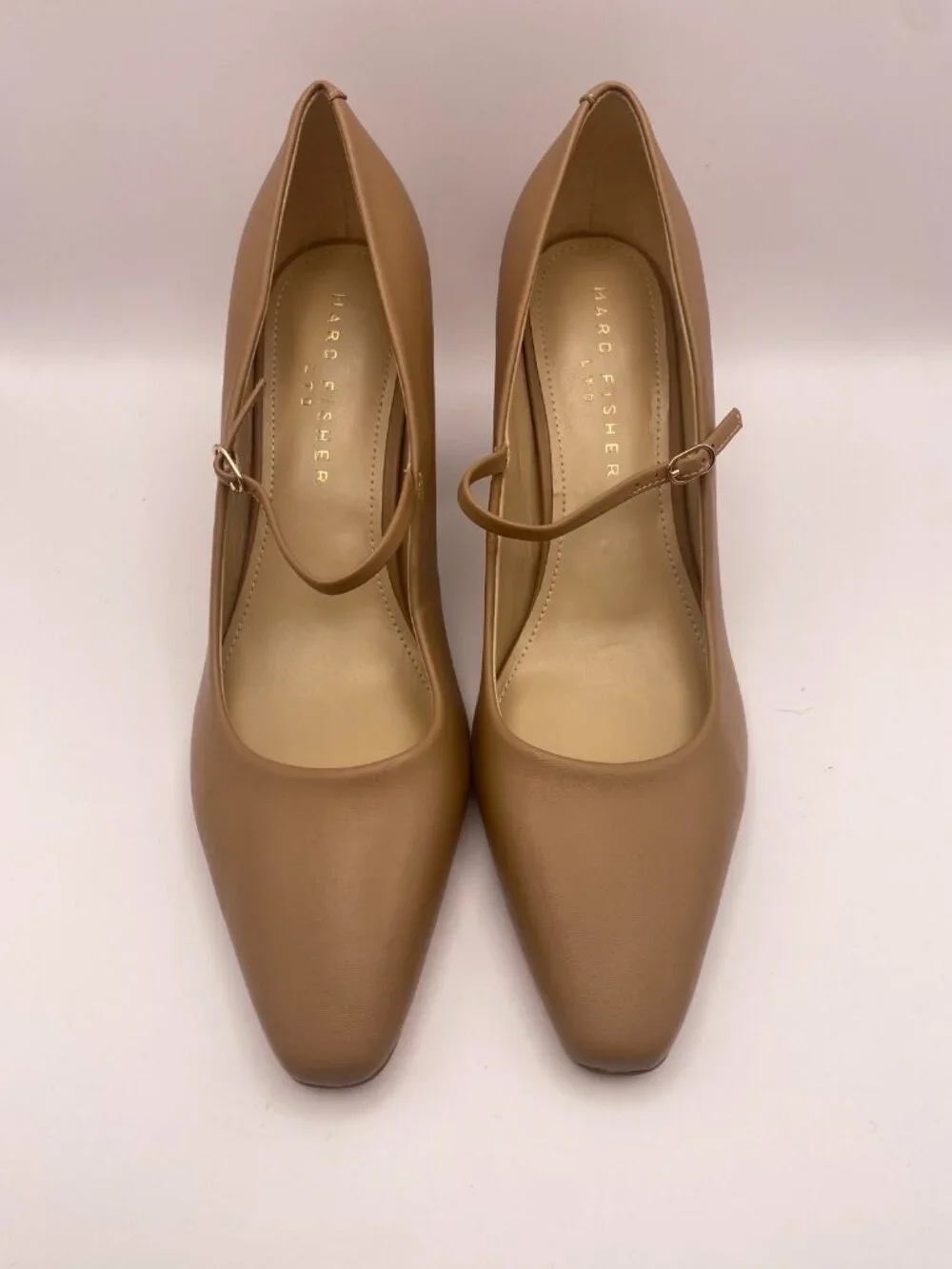 Marc Fisher Ltd Womens Vanderly Mary Jane Pump Heel In Light Natural Sz 9.5